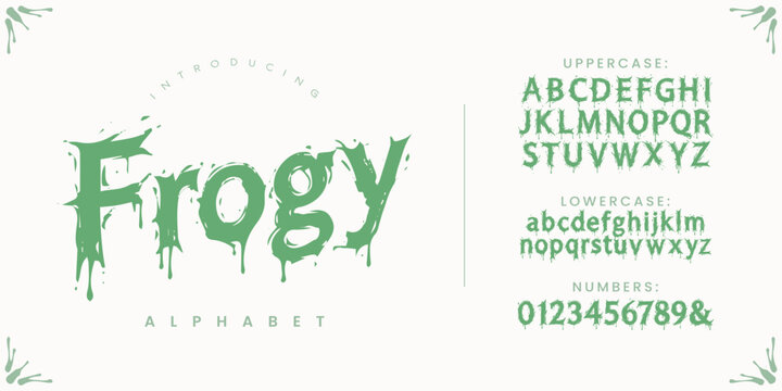 Frogy Liquid Dripping Font Style Featuring Creative Slimy Character Set