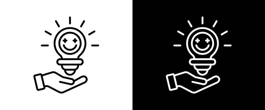 Optimism white and black icon set design