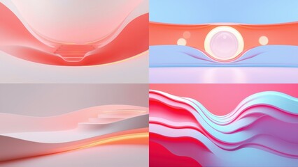 Obraz premium Abstract fluid shapes, vibrant colors, smooth gradients. Modern design elements, flowing forms, artistic composition.