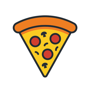 Slice of pizza with pepperoni and mushrooms
