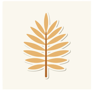 Tropical Leaf Flat Vector Icon