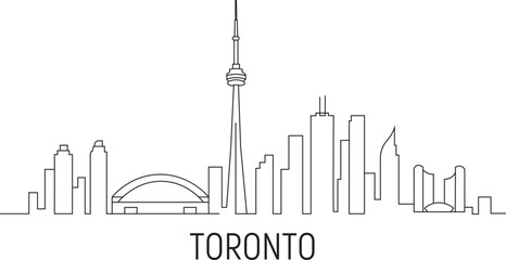 Obraz premium Minimalist line art of Toronto's skyline
