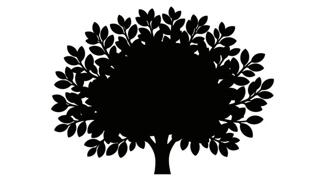 Black tree silhouette, leafy tree icon, tree logo, vector graphic Vector