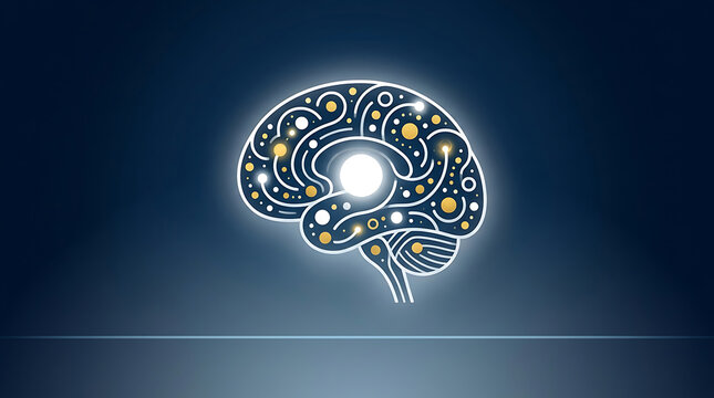 Brain, glowing circuit, neural network, technology concept, innovation, futuristic design