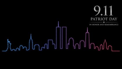 Naklejka premium Neon Skyline Tribute