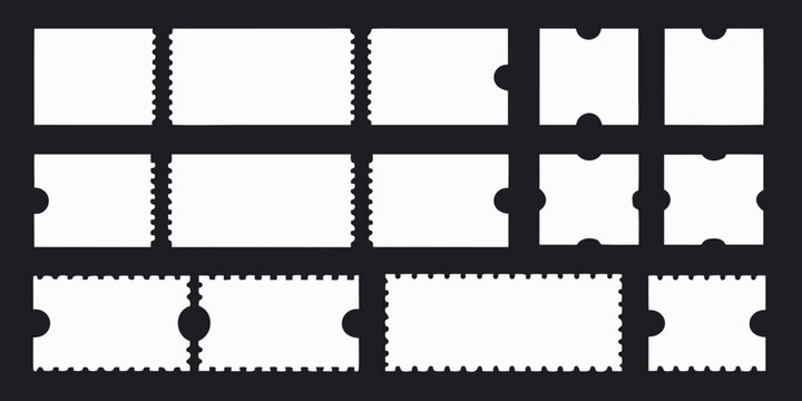 set of blank white ticket stubs and coupons with perforated edges tickets coupon event admission design template