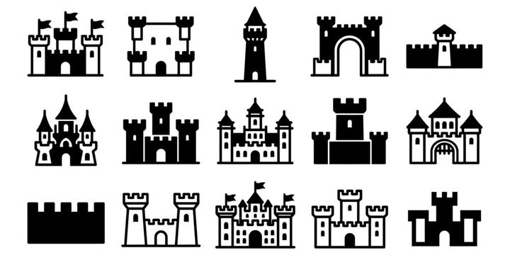 Collection of Black Castle Icons 2.