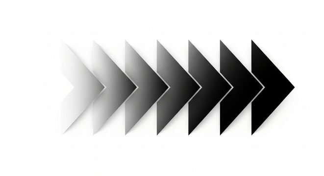 A series of black arrows transitioning from light gray to solid black.
