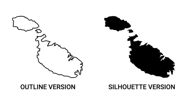 Outline and Silhouette of Malta