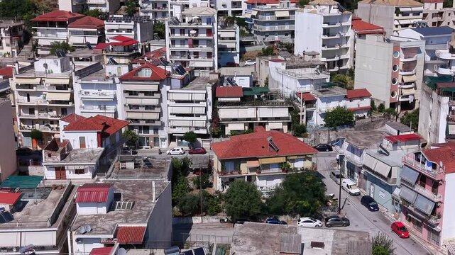 Aerial view of Igoumenitsa Greece Mediterranean Coastline