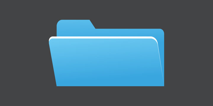 computer open data folder vector icon set in white and blue color. desktop save file ui symbol. information document organize folder sign.
