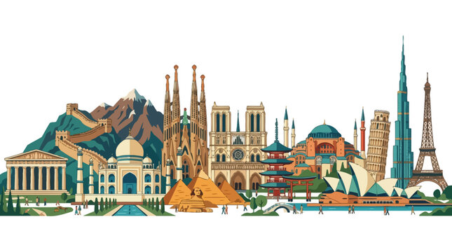 Famous landmarks of the world.