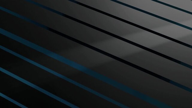 3D composition of reflective metallic spheres gliding over dark diagonal panels with cinematic camera movement. Seamless loop motion background for technology, user interfaces, presentations
