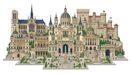Fototapeta premium Historic European City Architecture.