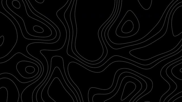 Wavy outline motion graphic background animation. Topographic Lines Animated Abstract Geography Background. Bright Outline Topographic Contour Map concept. 