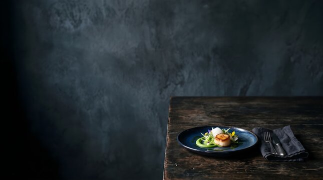 Elegant tasting menu negative space