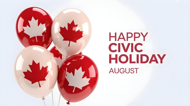 Civic holiday celebration canadian maple leaf balloons for august long weekend