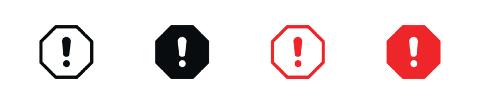 Alert  Icon Set. Warning Message, System Alert, Error Notification and Attention Symbols. Vector Illustration.