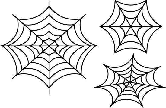Spider Web Outline Collection. Spider Web Line Art Elements. Cobweb Outline Illustration Pack. Spider Web Stroke Design Set. Halloween Spider Web Outlines. Cobweb Corner Outline Elements. Spider Web