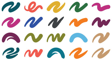 Fototapeta premium Colorful brush stroke letter n collection