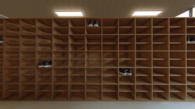 学校 玄関内観 背景素材  3DCG アニメーション