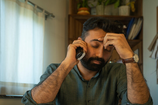 Man on a stressful call 