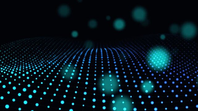 Splendid and beautiful quantum digital grid connection frame loop. . Perfect as an elegant animated landing page header backdrop, software engineering dashboard backdrop, or modern music visualizer 