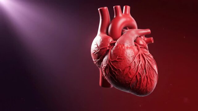 Vibrant Red Human Heart Organ Symbolizing Life and Cardiology.