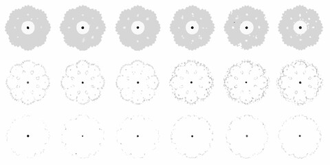 collection of twelve top down tree plan views in grayscale vector view silhouette outline nature landscape arboriculture botany environmental design © Ranajit