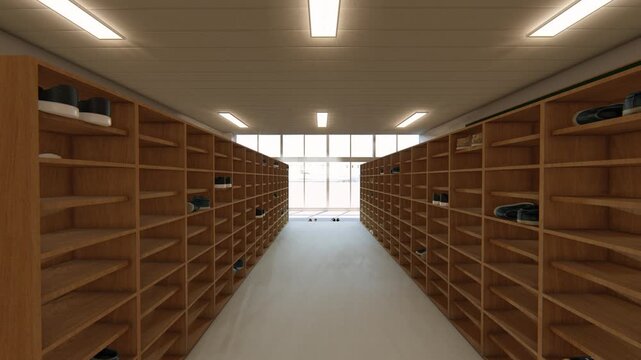 学校 玄関内観 背景素材  3DCG アニメーション