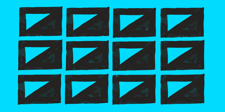set of grungy distressed ink roller textures in cyan and black texture grunge effect color square textured surface print design