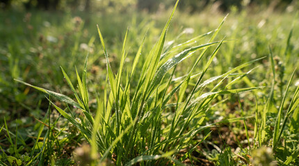 Obraz premium Colorful wildflower meadow with blooming flowers and lush greenery in a sunny landscape