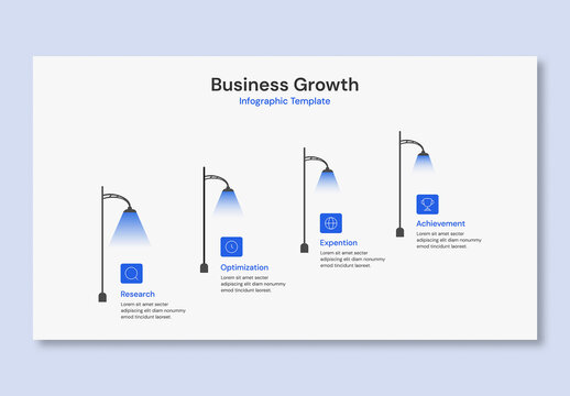 Business Growth Infographic Template with Process Diagram