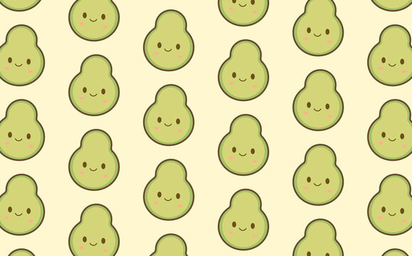 Avocado seamless pattern cute background.  cute avocado