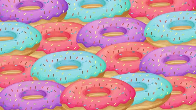 Animated Chocolate Donut Video Transition on Green Screen Background