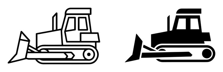 bulldozer construction vehicle icon vector © graphenitix