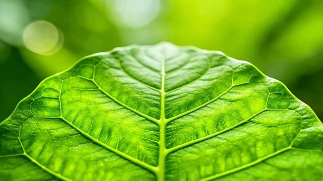 Closeup of a green leaf