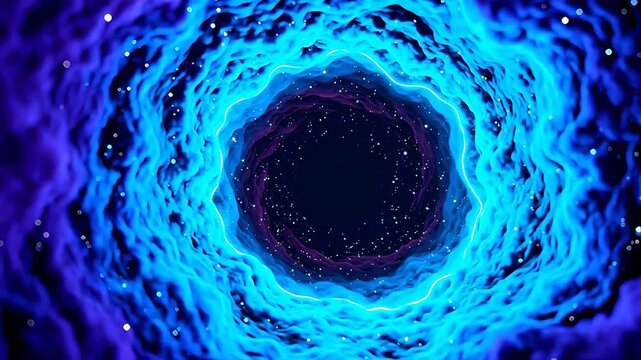 Colorful glowing tunnel in space