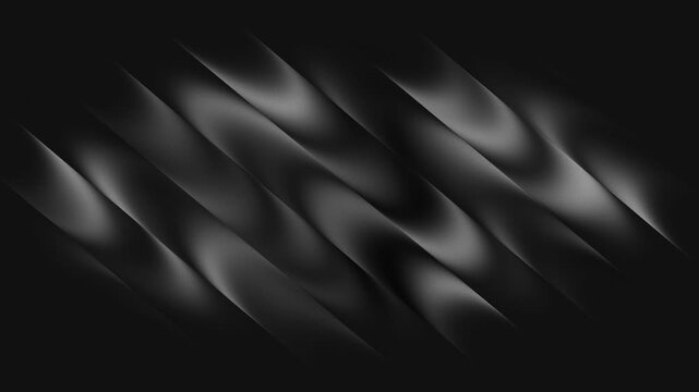 Abstract Black Glass Gradient or metallic silver gradient Background with Blurred Flowing Stripes and soft grains.