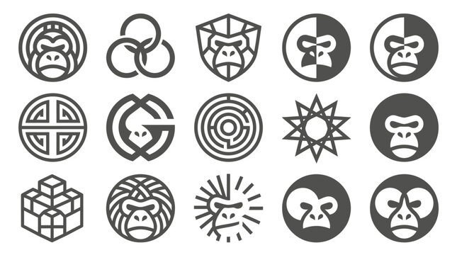 Monkey face logo designs.