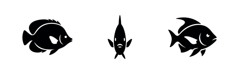 Tropical Fish Silhouette Icons Set © Lili