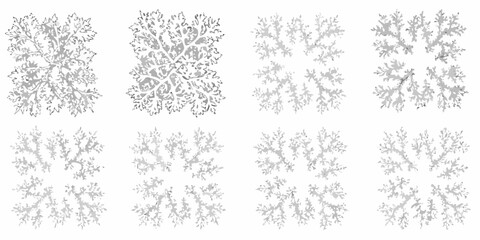 hand drawn shrubs and bushes on white background © Bithi