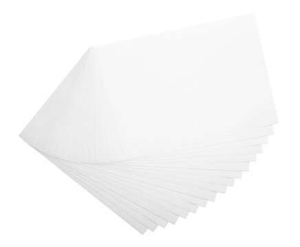 Stack of clean stationery pages mockup, isolated on transparent cutout background