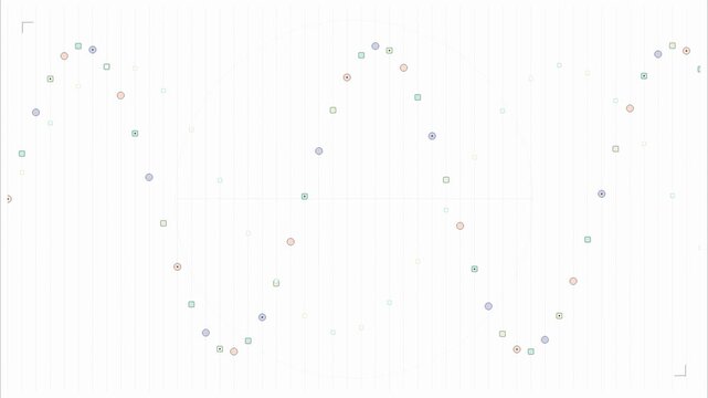 Sine Wave Frequency Geometric Shapes Clean Minimalist Motion Background Looping Abstract Animation for Corporate Presentation or Data Visualization