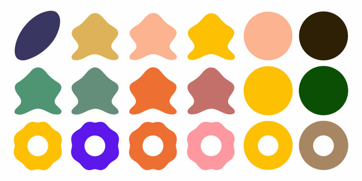 colorful organic blob shapes on white background