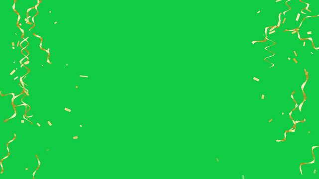Gold Corner Cannons Motion Graphics Loop with Greenscreen Overlay