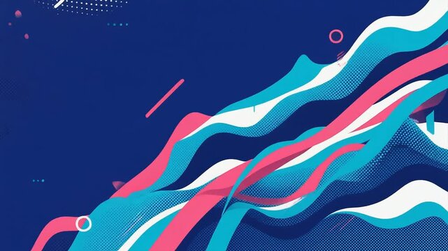 Vibrant abstract wave design with pink blue.