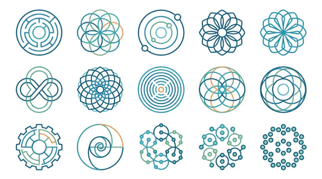 Collection of Sacred Geometry Symbols and Patterns.
