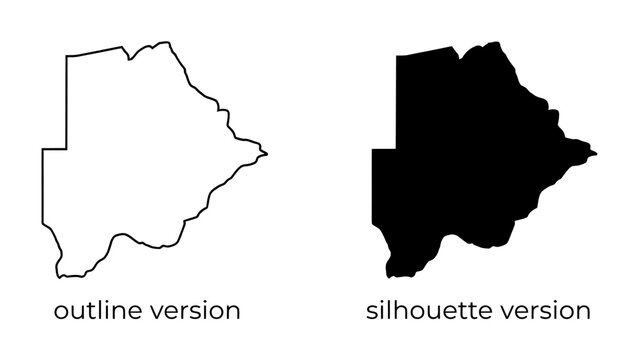 Outline and Silhouette of Botswana
