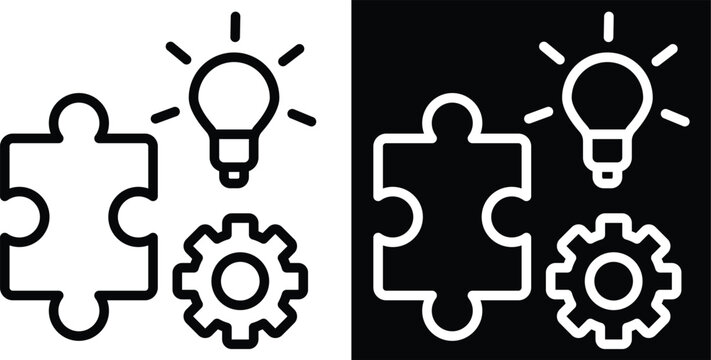 solution Two-tone version in black and white background